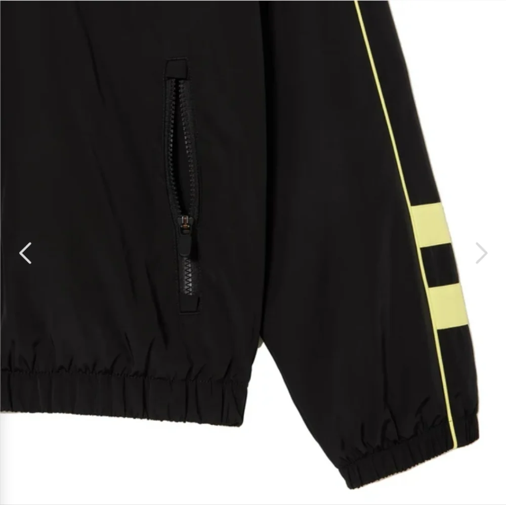Lacoste $250 Contrast Detail Water Resistant Zipped Taffeta Men's Jacket